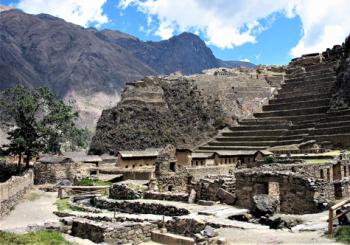 Part of Parque Arqueológico de Ollantaytambo in Peru. Photo by Peg Sonnek